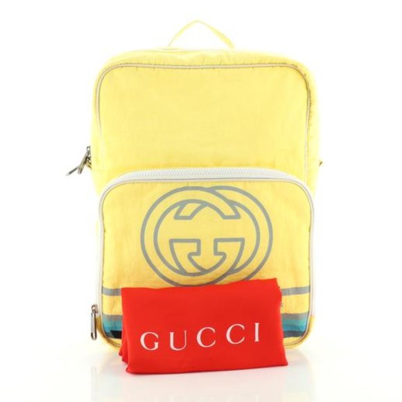 Gucci 80's Patch Nylon Backpack in Yellow - Picture 6 of 7